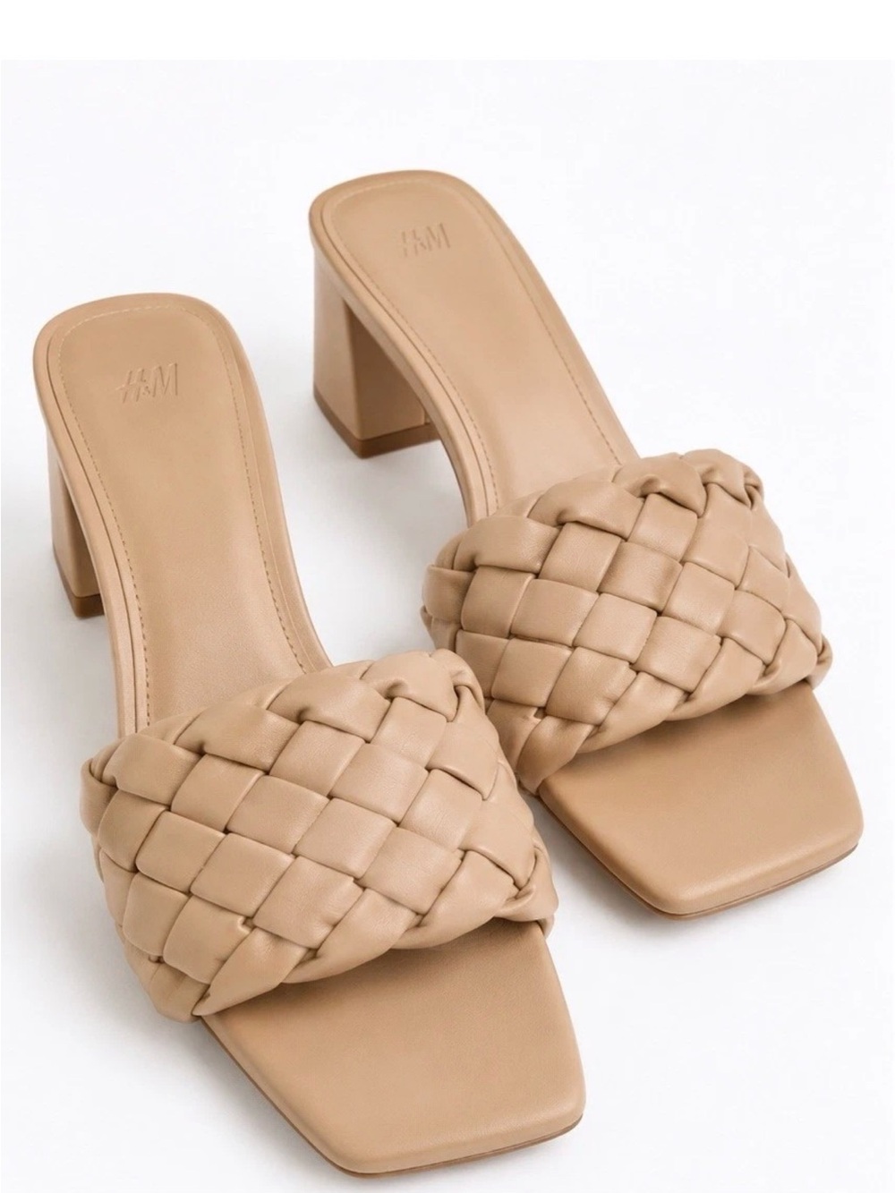 H&M Women's Woven Slide Sandals in Beige size 9